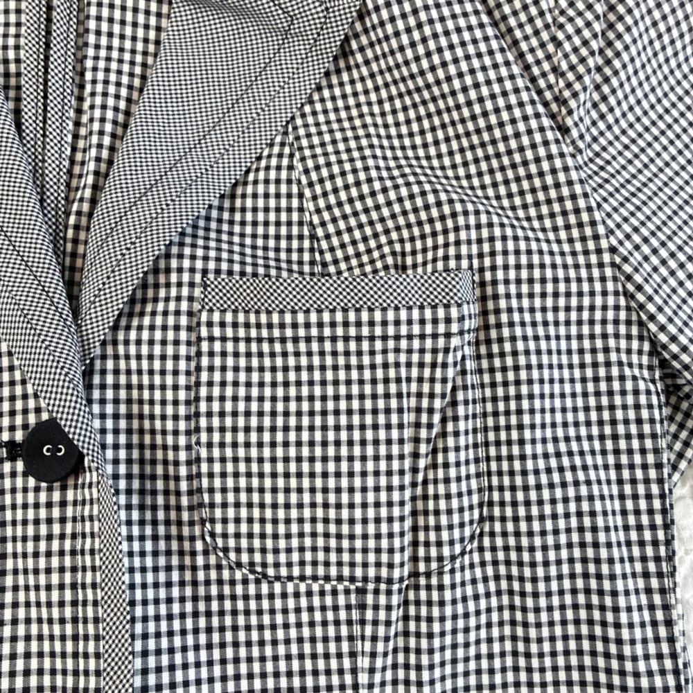 Talbots Blazer Jacket Gingham Black White Size 6 Chic Office Career Teacher - Picture 6 of 15